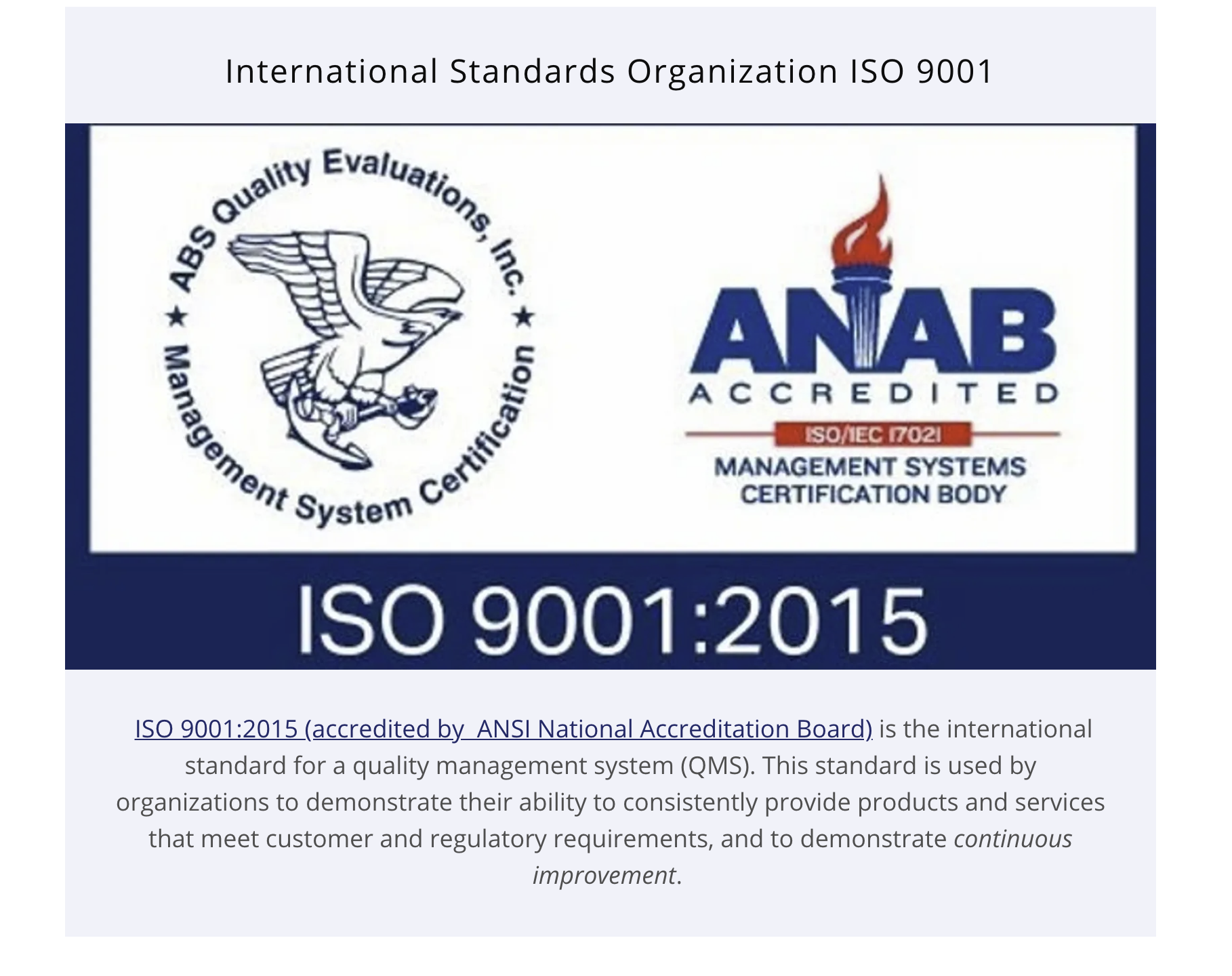 close up of ISO label certification privateerusa